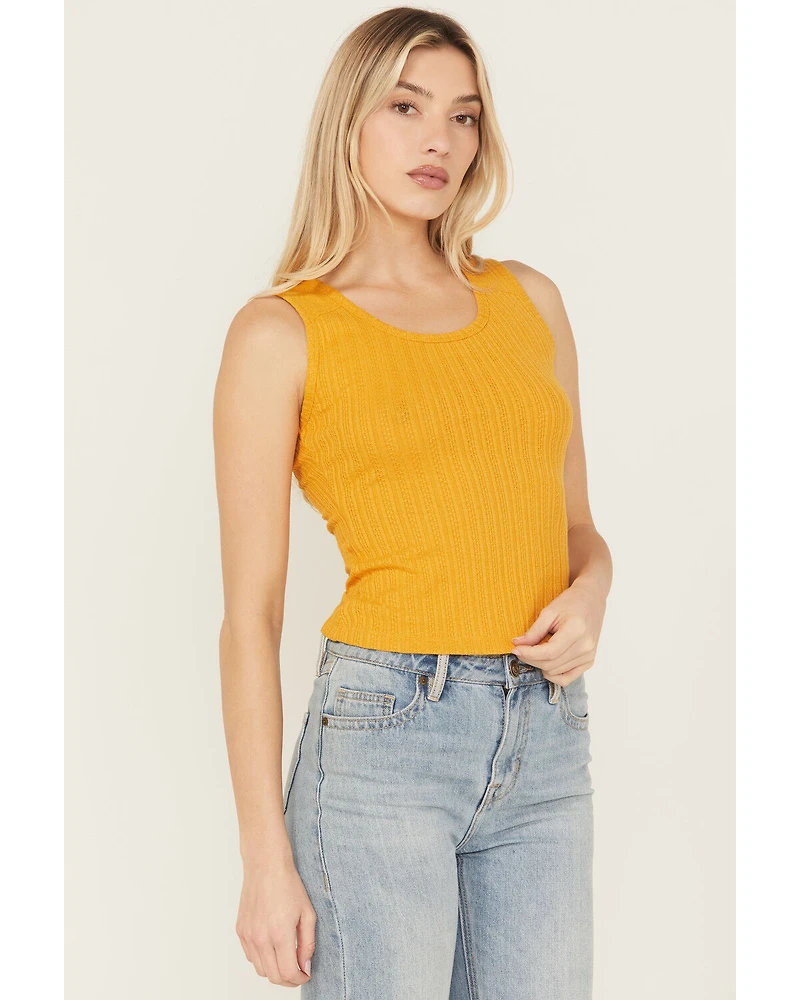 Shyanne Women's Pointelle Rib Knit Tank Top
