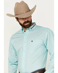 Ariat Men's Gian Team Logo Geo Print Long Sleeve Button-Down Western Shirt - Tall