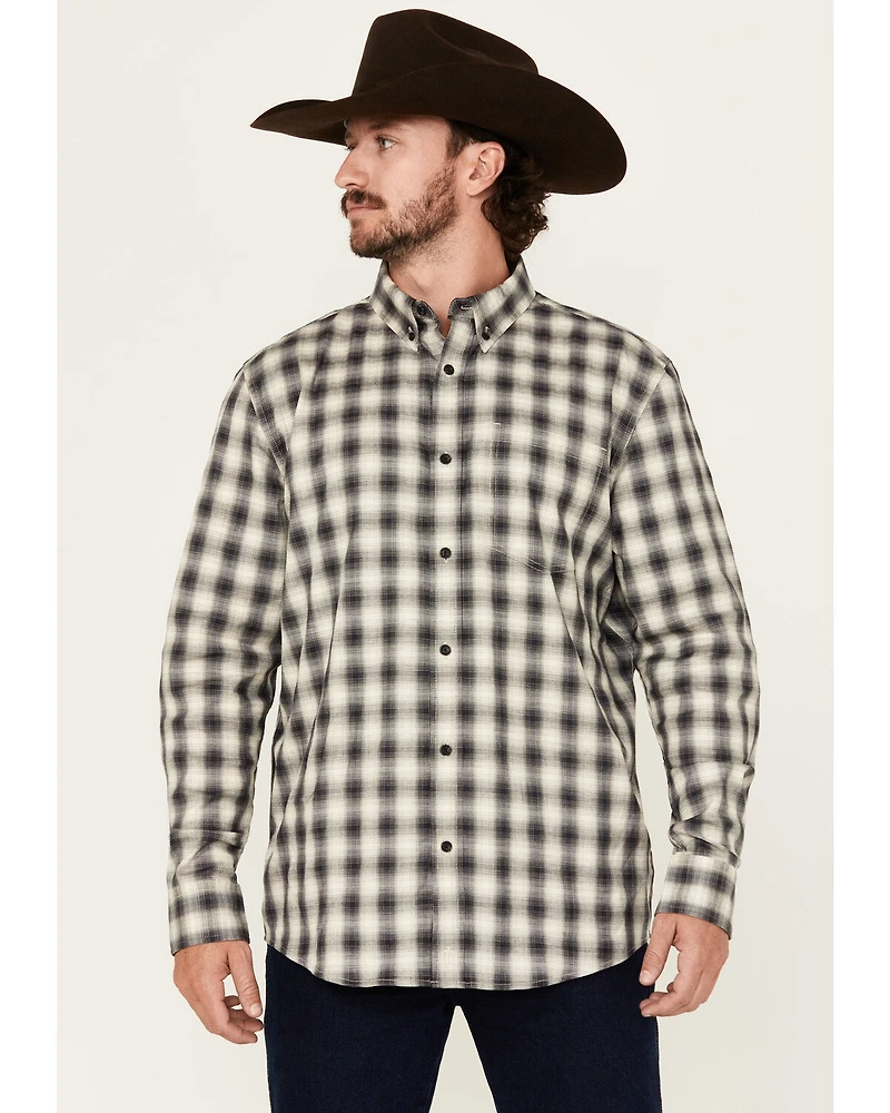 Cody James Men's Palamino Plaid Print Long Sleeve Button-Down Stretch Western Shirt