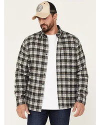 North River Men's Small Plaid Print Long Sleeve Button-Down Flannel Shirt