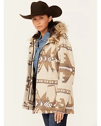 Outback Trading Co Women's Boot Barn Exclusive Southwestern Print Fur Trim Myra Jacket