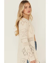 Shyanne Women's Open Weave Chenille Duster Cardigan