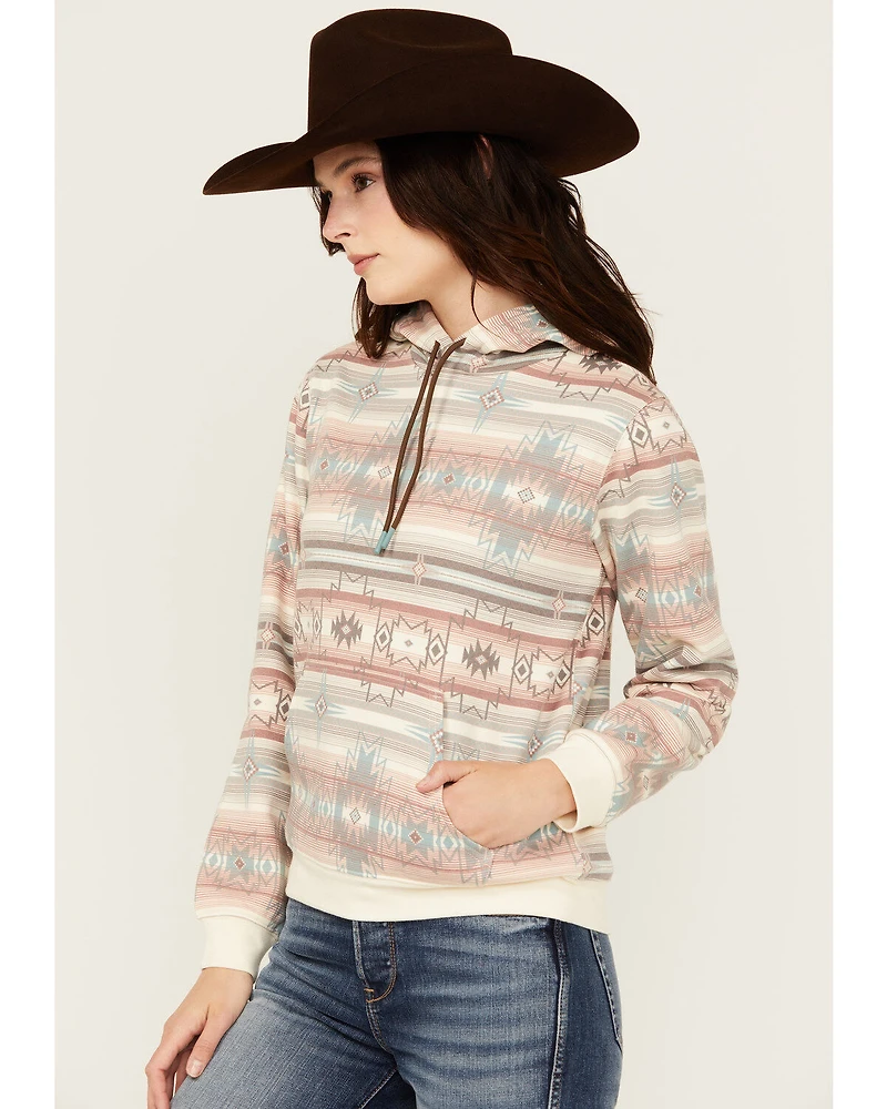 Shyanne Women's Southwestern Striped Print Fleece Hoodie