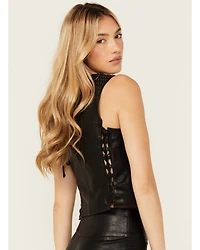 Wonderwest Women's Chain and Braid Leather Vest