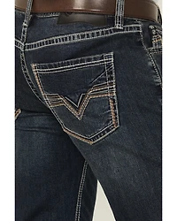 Rock & Roll Denim Men's Pistol Dark Wash Straight Reflex Stretch Jeans