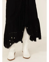 Beyond The Radar Women's Eyelet Midi Skirt