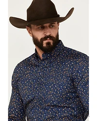 Cody James Men's Meadowlark Floral Print Long Sleeve Button-Down Stretch Western Shirt - Tall