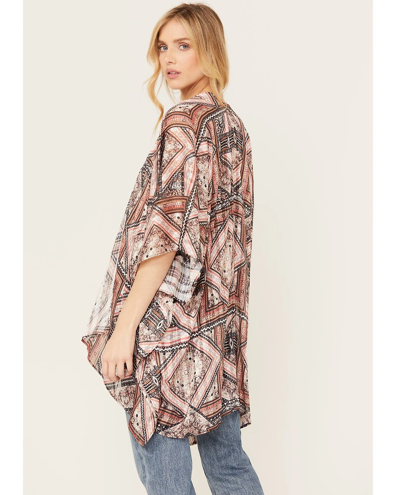 Shyanne Women's Pec Printed Bohemian Cami / Kimono Set