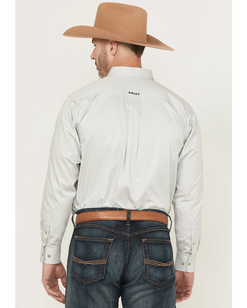 Ariat Men's Team Logo Twill Solid Long Sleeve Button-Down Western Shirt