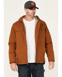 Lucky Brand Workwear Men's Chore Sherpa Lined Insulated Canvas Hooded Jacket