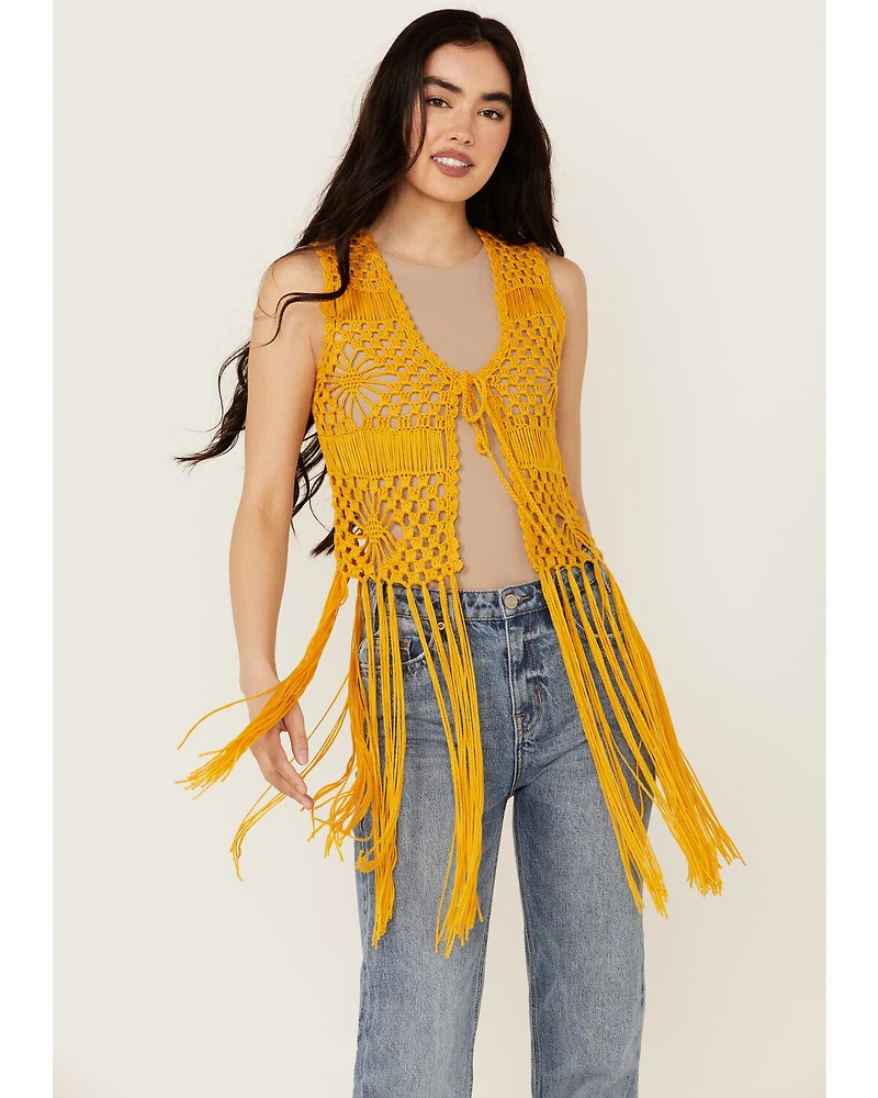 Rock & Roll Denim Women's Crochet Vest