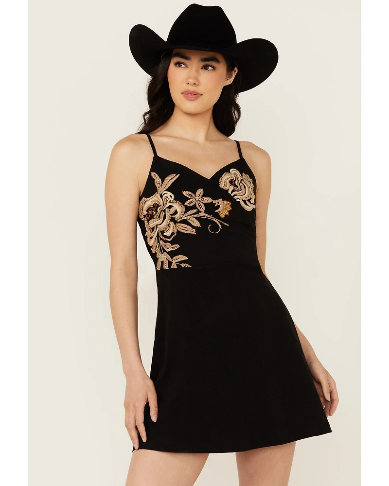 Idyllwind Women's Bee Embroidered Beaded Mini Dress
