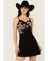 Idyllwind Women's Bee Embroidered Beaded Mini Dress