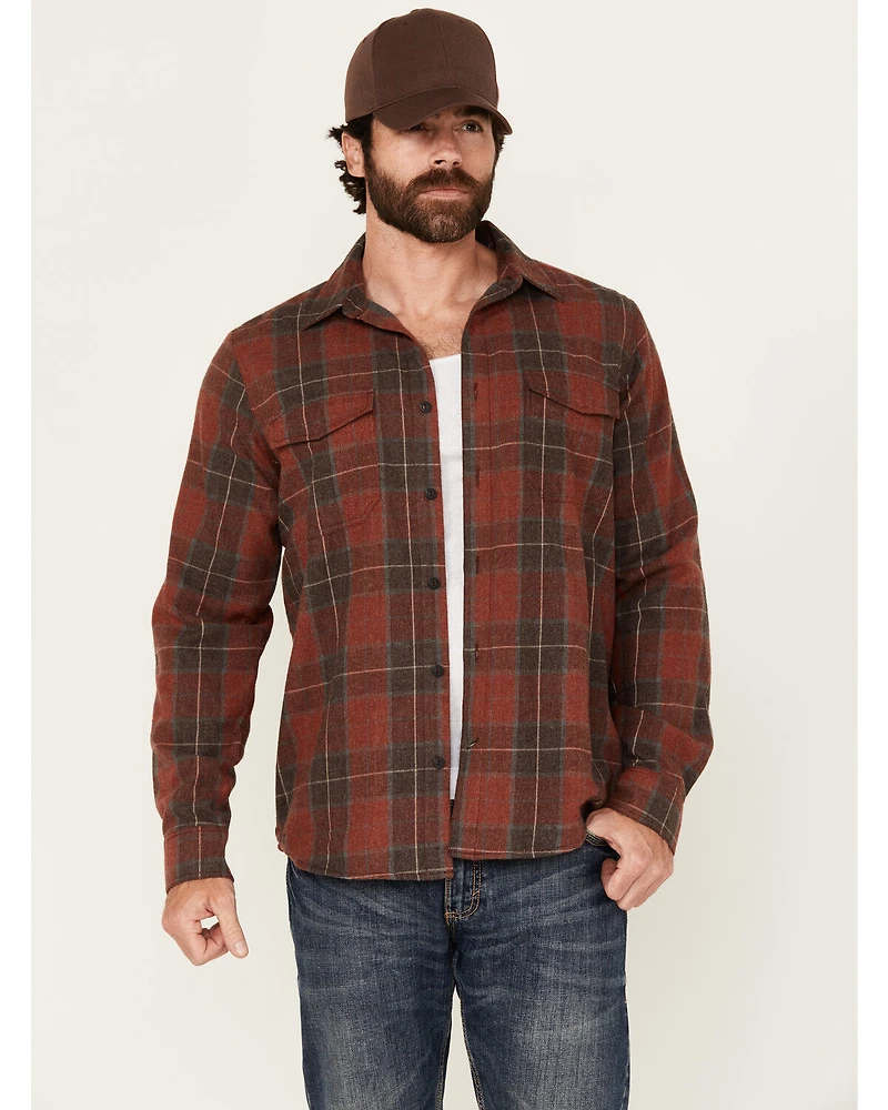 Brothers and Sons Men's Bronson Plaid Print Long Sleeve Button-Down Flannel Shirt