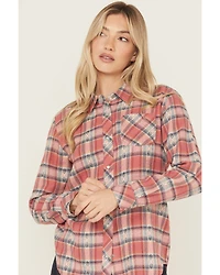 Idyllwind Women's Savoy Plaid Print Long Sleeve Pearl Snap Flannel Shirt