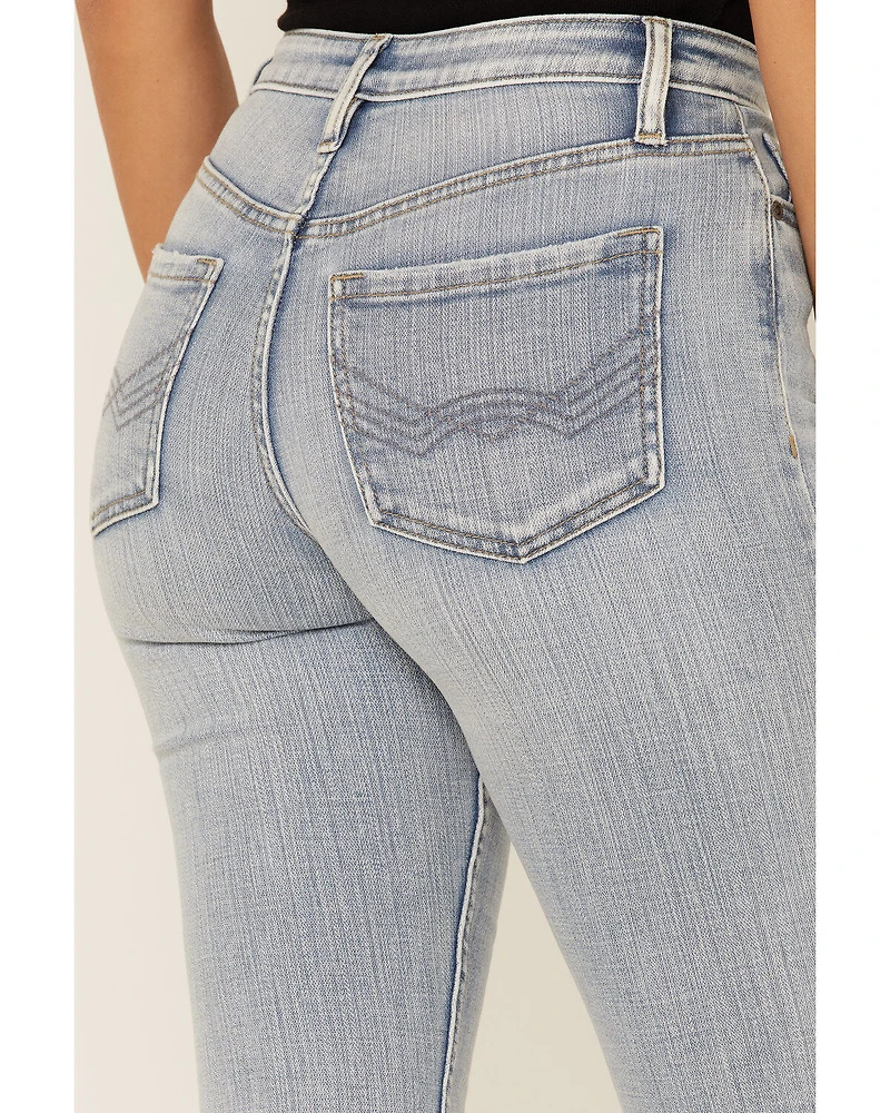 Idyllwind Women's Light Wash Mustang High Risin' Released Hem Flare Denim Jeans