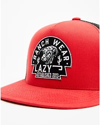 Lazy J Ranch Men's Red & Black Arrowhead Logo Patch Mesh-Back Ball Cap
