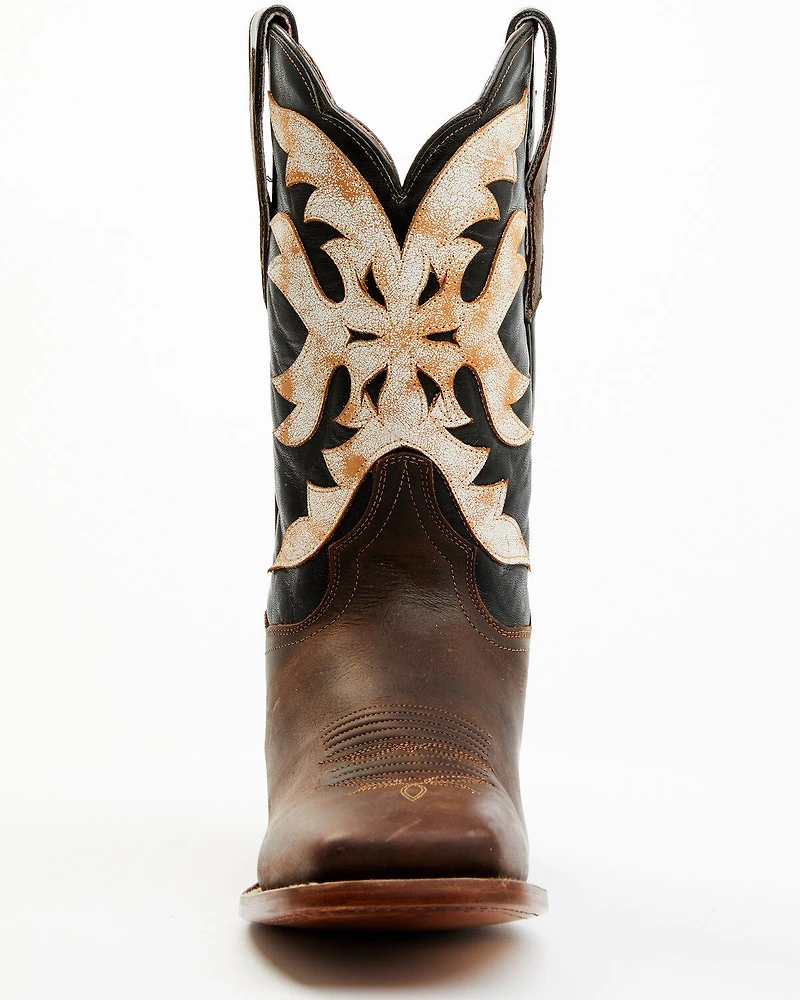 Dan Post Women's Sure Shot Embroidered Overlay Western Leather Boots - Broad Square Toe