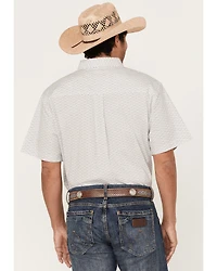 RANK 45® Men's Radio Small Geo Print Short Sleeve Button-Down Stretch Western Shirt