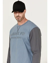 Hawx Men's FR Color Block Long Sleeve Graphic Work T-Shirt