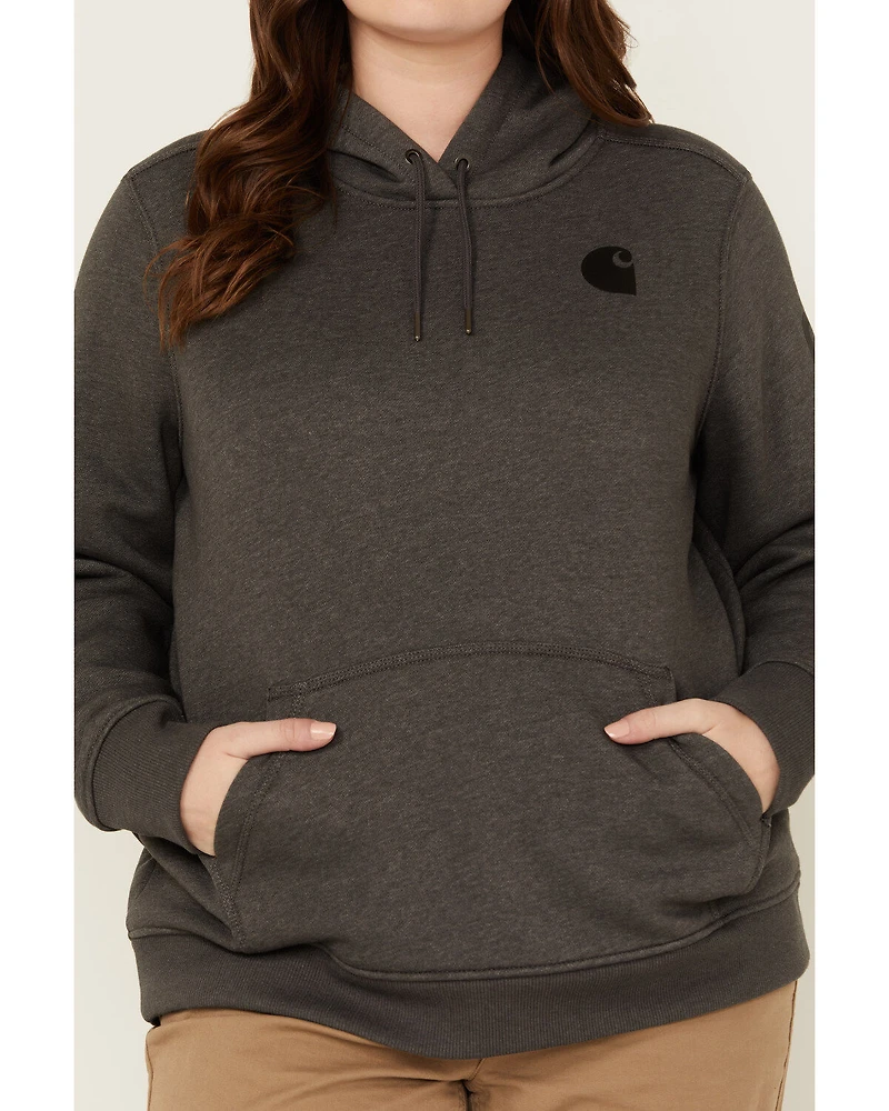 Carhartt Women's Relaxed Fit Midweight Logo Hooded Work Sweatshirt - Plus