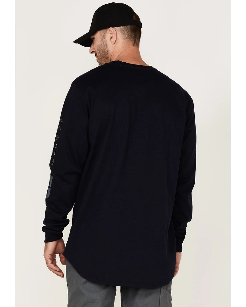Hawx Men's FR Flag Logo Graphic Long Sleeve Work T-Shirt