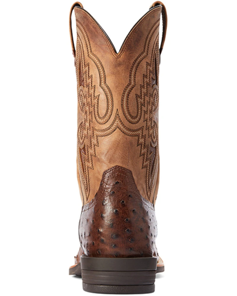 Ariat Men's Dagger Full-Quill Ostrich Exotic Western Boots - Broad Square Toe