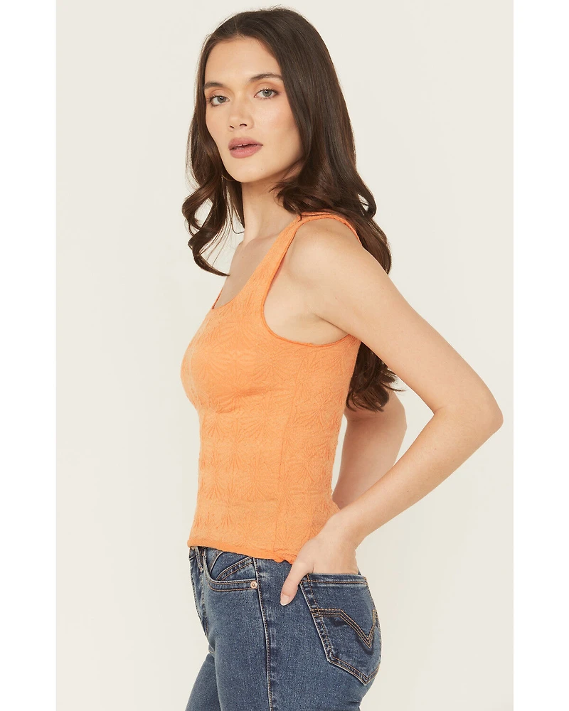 Rock & Roll Denim Women's Floral Jacquard Tank Top