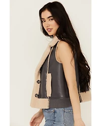 Cleo + Wolf Women's Charles Sherpa Bonded Faux Leather Vest