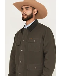 Wrangler Men's Solid Flannel Lined Barn Coat