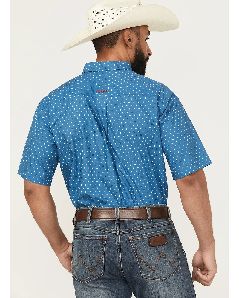 Ariat Men's Scott Geo Print Short Sleeve Button-Down Western Shirt