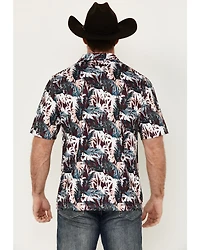 Cinch Men's ARENAFLEX® Palm Leaf Print Short Sleeve Performance Polo