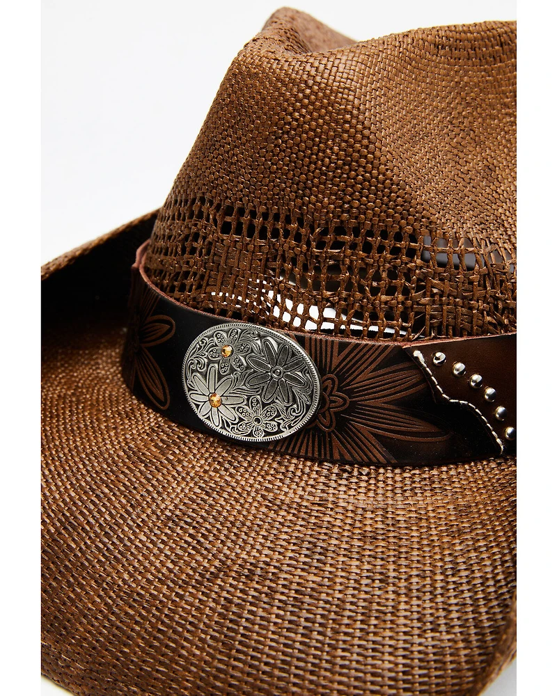 Shyanne Women's Brown Shane Raffia Straw Western Hat