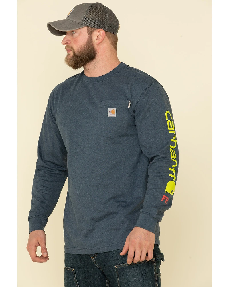 Carhartt Men's M-FR Midweight Signature Logo Long Sleeve Work Shirt