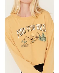 Cleo + Wolf Women's Find Your Wild Graphic Cropped Sweatshirt