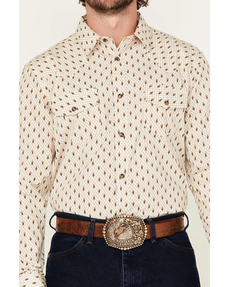 Gibson Trading Co Men's Firefly Geo Print Long Sleeve Snap Stretch Western Shirt