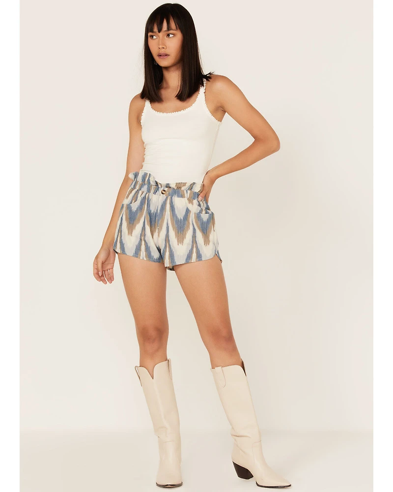 Shyanne Women's Ikat Print Paperbag Shorts