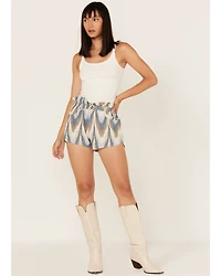 Shyanne Women's Ikat Print Paperbag Shorts