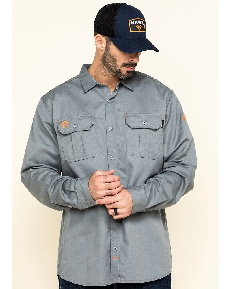 Hawx Men's FR Long Sleeve Woven Work Shirt - Tall