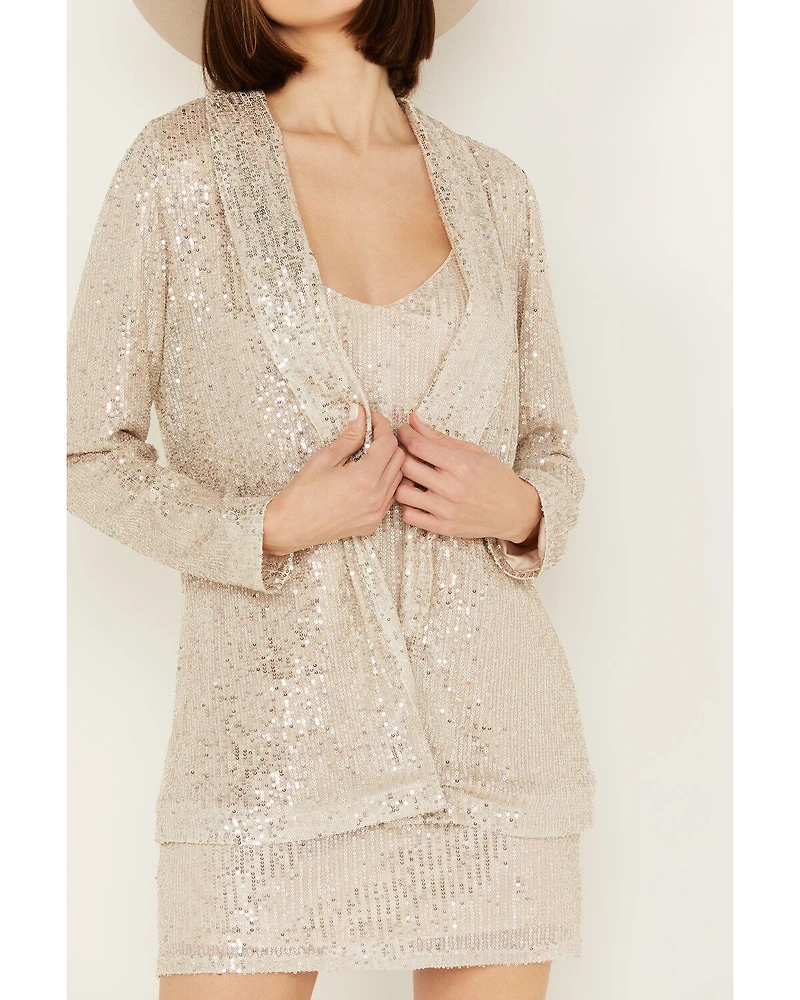 Sadie & Sage Women's Campion Disco Inferno Sequins Blazer