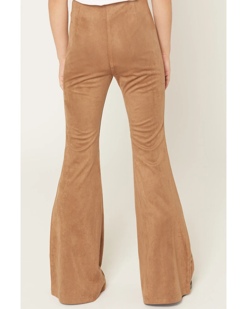 Shyanne Girls' Studded Side Seam Faux Suede Flare Pants