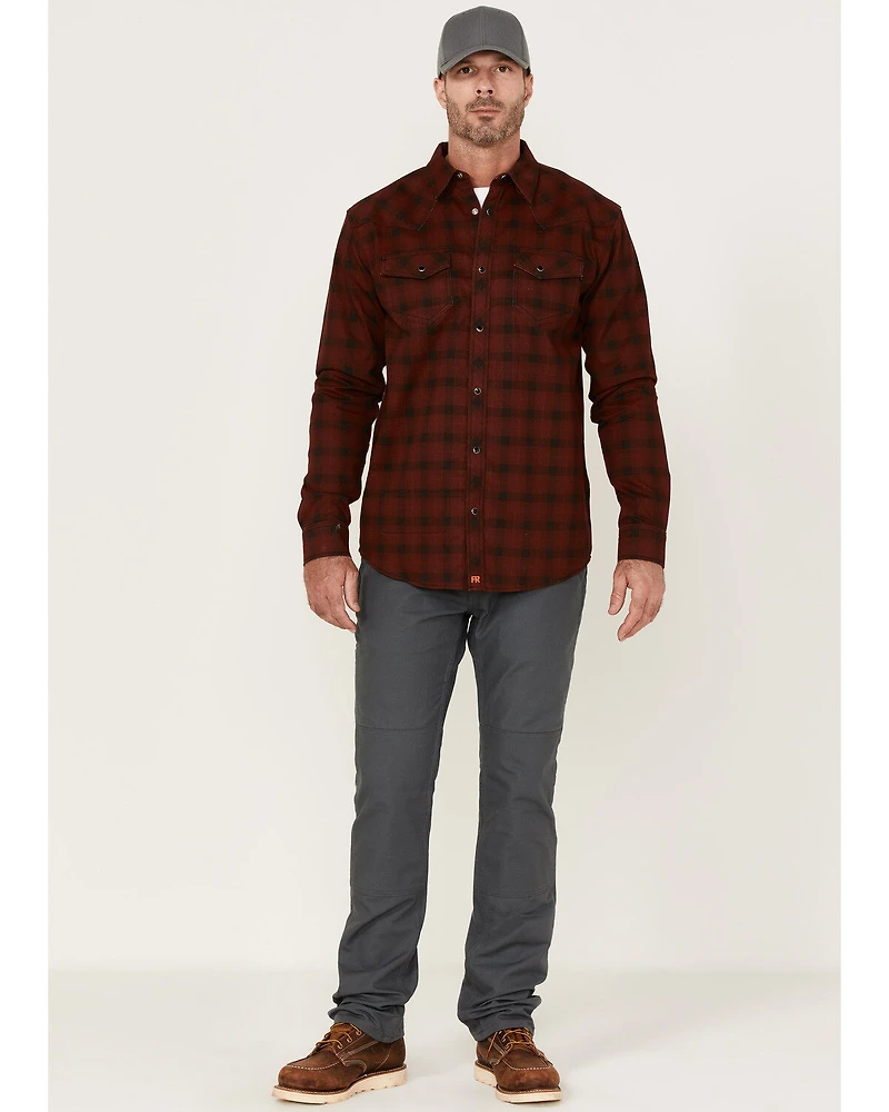 Cody James Men's FR Plaid Print Long Sleeve Snap Work Shirt - Tall