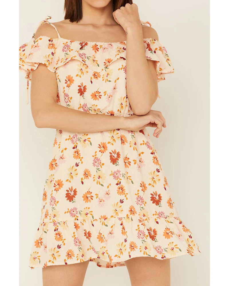 Sadie & Sage Women's Floral Print Moments of Joy Peplum Mini Dress