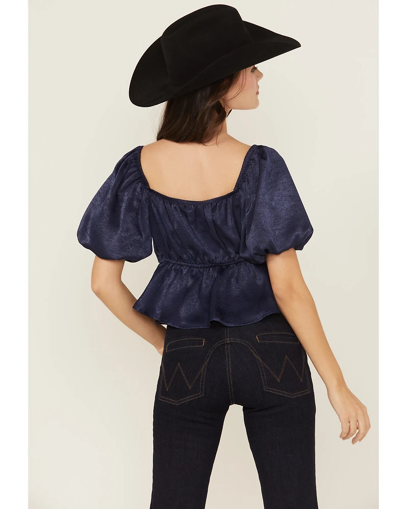 Shyanne Women's Solid Puff Sleeve Top