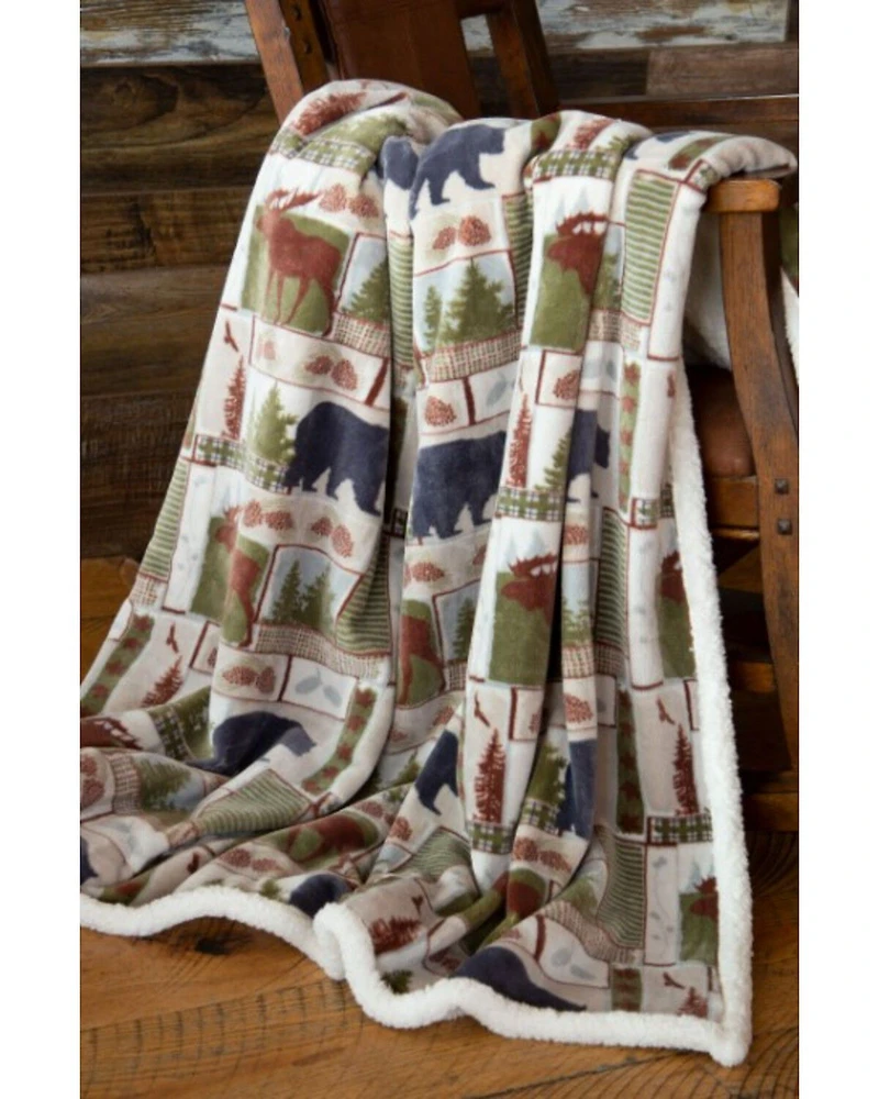 Carstens Home Vintage Lodge Plush Throw