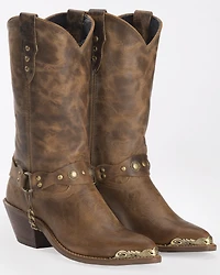 Abilene Women's Distressed Harness Western Boots - Round Toe