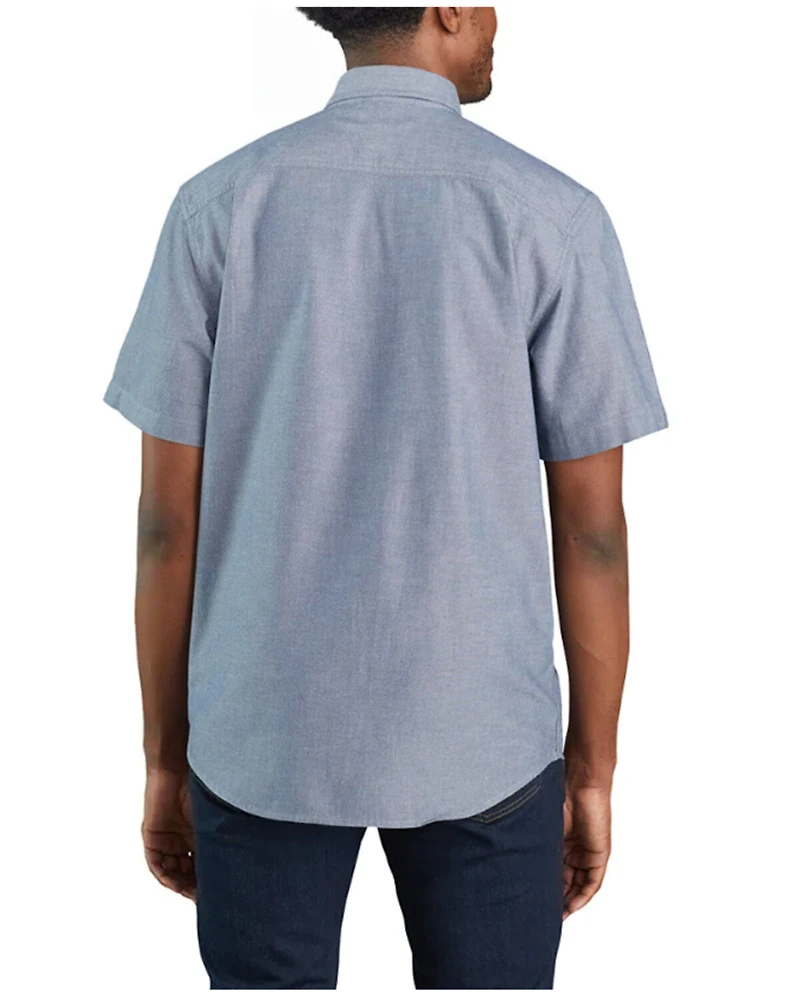 Carhartt Men's Midweight Denim Chambray Short Sleeve Button Down Work Shirt