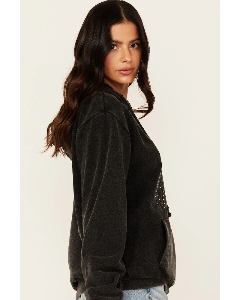 Youth Revolt Women's Gone Country Studded Graphic Hoodie