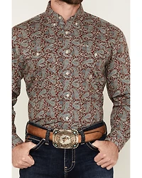Roper Men's Amarillo Paisley Print Long Sleeve Button-Down Western Shirt