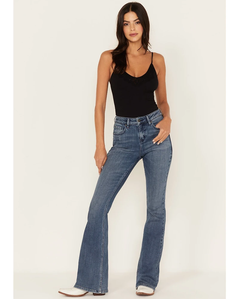 Idyllwind Women's Barella Dark Wash Contrast Panels High Risin' Stretch Bootcut Jeans